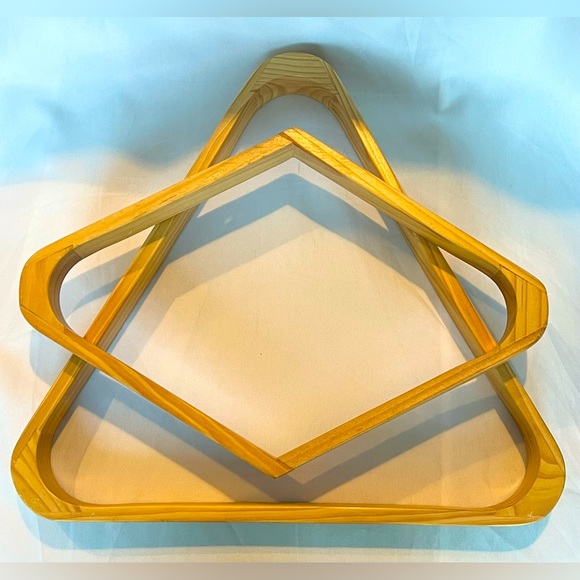 Solid Wood Billiard Ball Rack Set of Two. 8-Ball Triangle & 9-Ball Diamond Racks - Picture 2 of 11